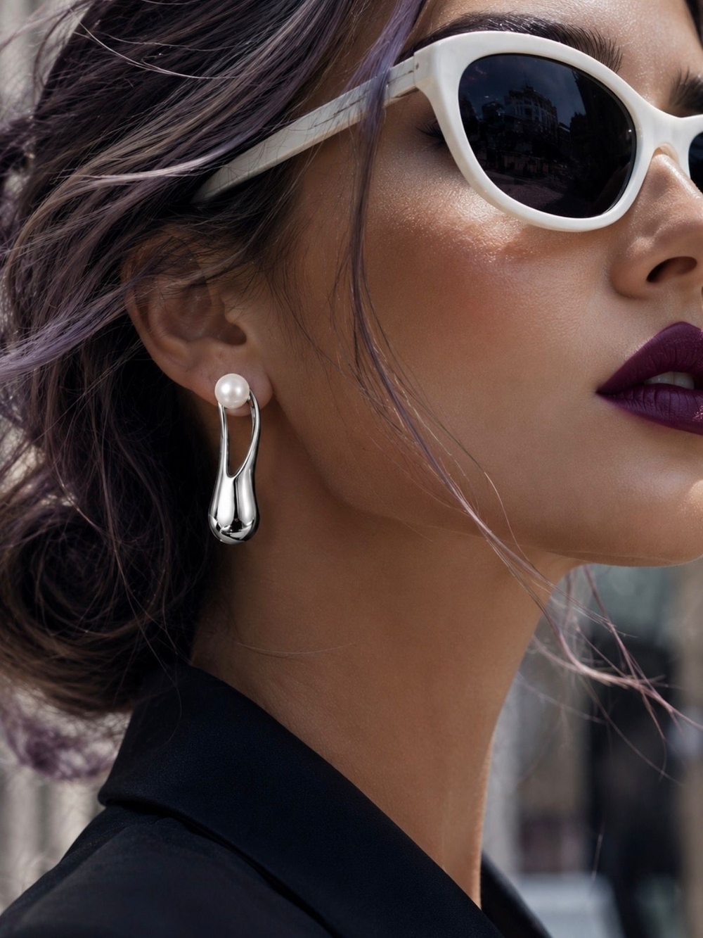 Silver Tone Pearl Drop Earrings - Elegant White Pearl